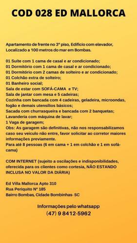 Apartamento Cod 028 Edif�cio Vila Mallorca Bombas