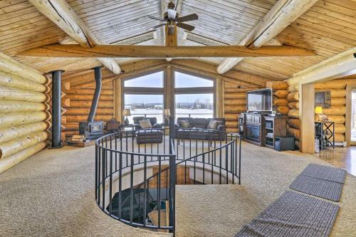 Genuine Log Cabin With Waterfront Deck And Views!