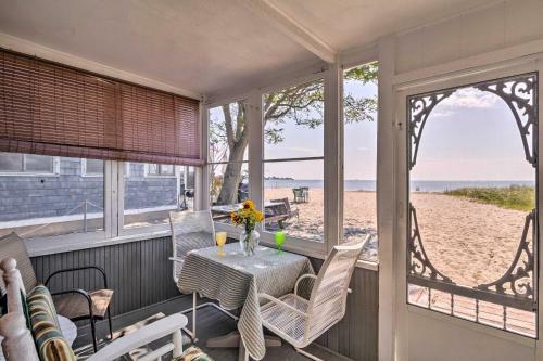 Beachfront Cottage With Porch On Long Island Sound