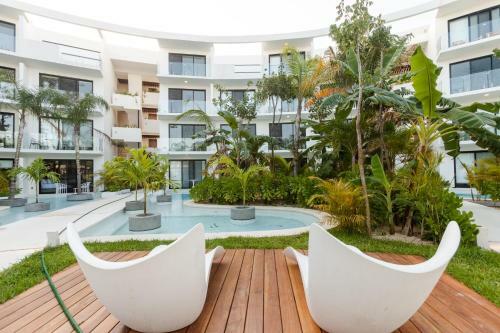 Apartamento Lagunas Central Park Luxury Studio With Pool View Balcony & Gym