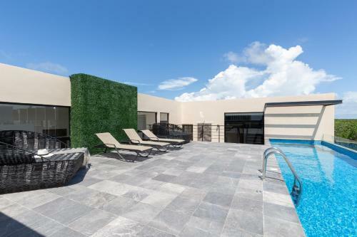 Apartamento Charming Studio With Incredible Terrace Rooftop Pool In Aldea Zama