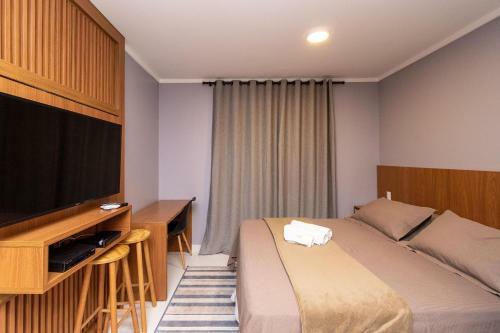 Apartamento Wb2804 Studio Decorado Com Vista Para O Parque Vaca Brava