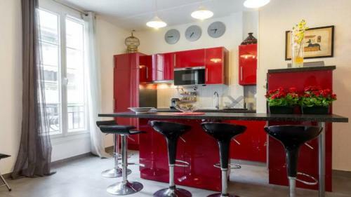 Stylish White And Red Apartments