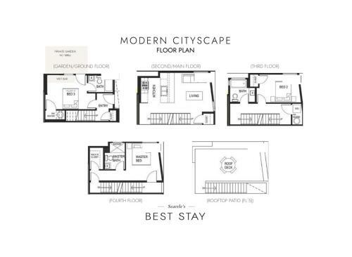 Rooftop Patio With Waterview, Private Garden & Grill 3br 3ba