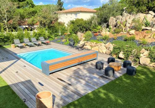 Villa-piscine-climatisation-bbq-proche Plage de Palombaggia