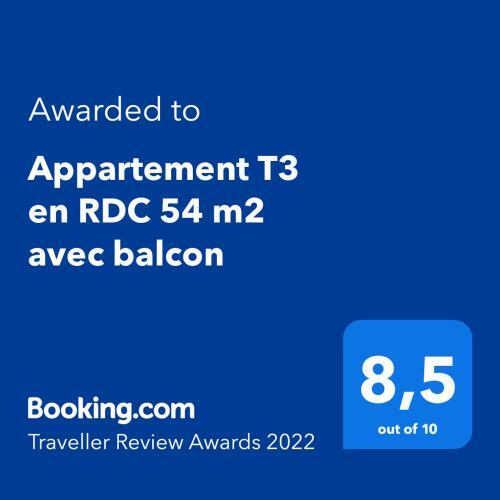 Apartamento Appartement T3 En Rdc 54 M2 Avec Balcon