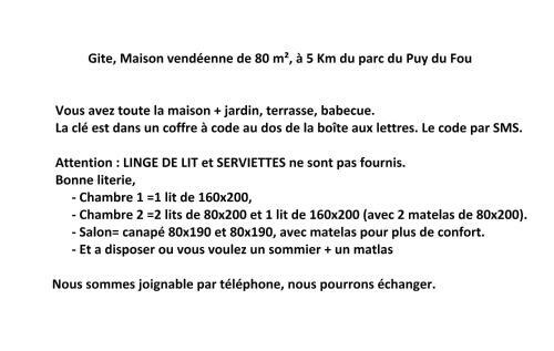 Maison G�te 5 Minutes Du Puy Du Fou