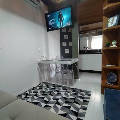 Apartamento Loft Encantador D - 8 Km de Floripa