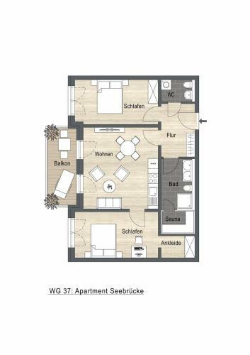Apartamento Strandresidenz D�nenperle, App 37 - Seebr�cke