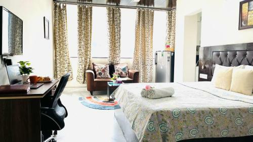 Apartamento Bluo Studio - Defence Colony, Kitchen, Bathtub