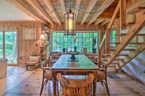 The Mill River Cabin With Fireplace And River View!