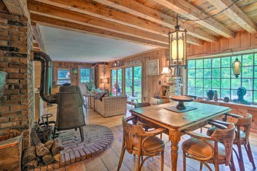 The Mill River Cabin With Fireplace And River View!