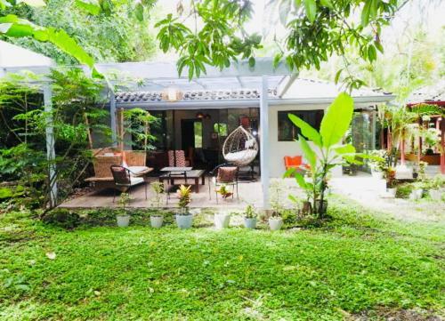 Casita Naranja Tropical Plants Many Birds And Squirrels