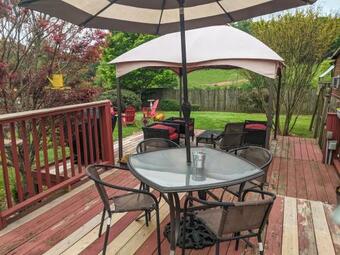 Modern Farmhouse With Deck, Grill & Firepit Home